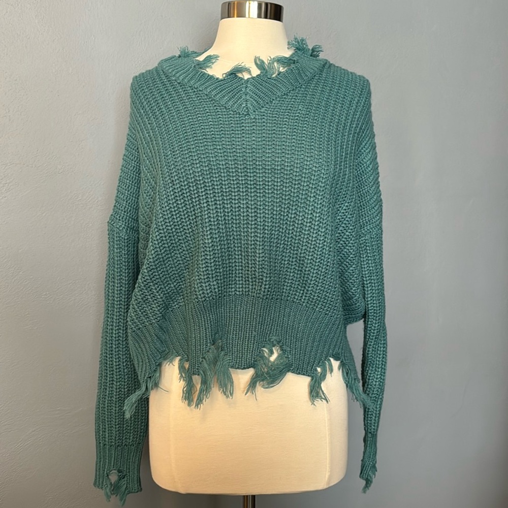Blue Crop Sweater